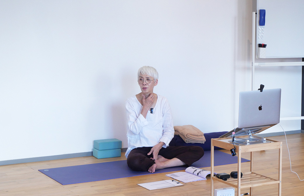 中井先生が呼吸の重要性についてお話している様子